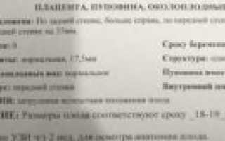 Плацента на 6 см выше внутреннего зева